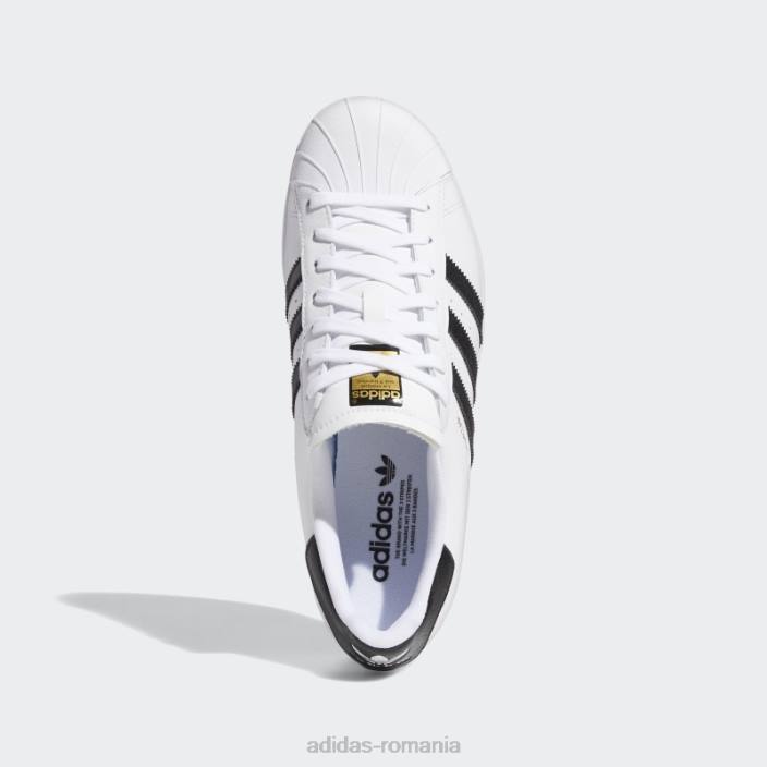 Adidas pantofi albi cu vârfuri de golf superstar unisex alb/negru/auriu metalic 2JBN12833
