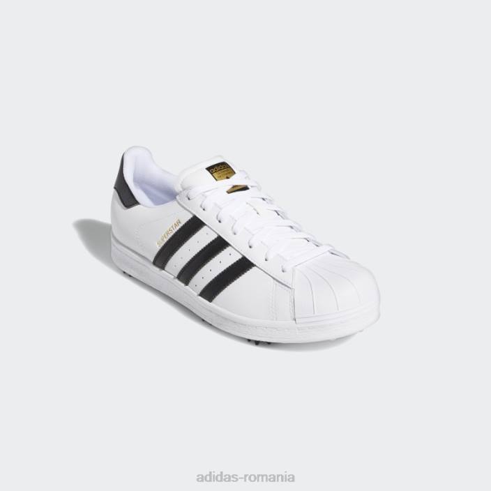 Adidas pantofi albi cu vârfuri de golf superstar unisex alb/negru/auriu metalic 2JBN12833