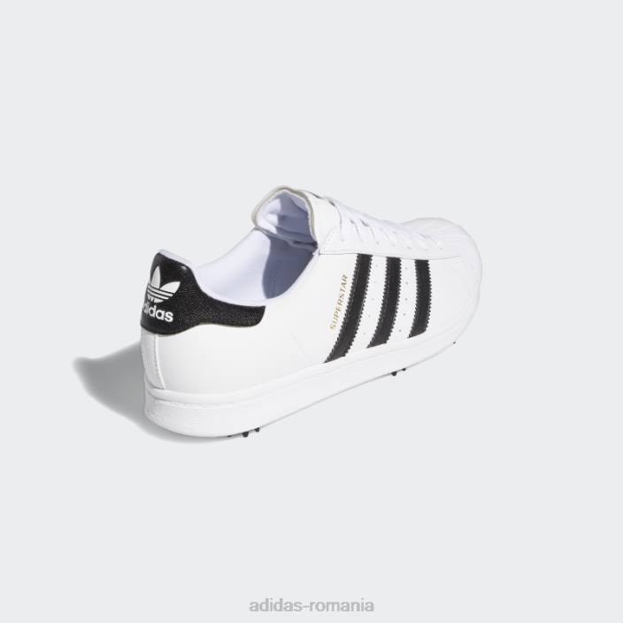 Adidas pantofi albi cu vârfuri de golf superstar unisex alb/negru/auriu metalic 2JBN12833