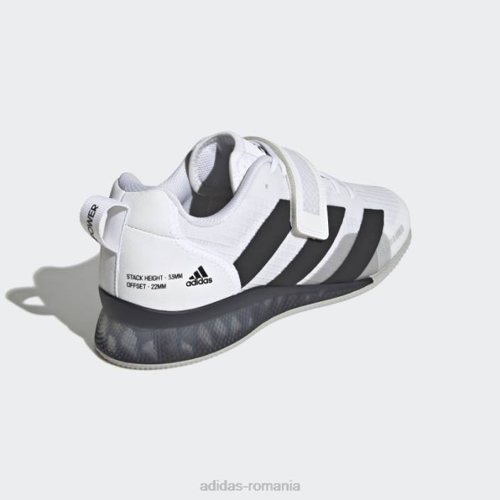 Adidas pantofi de haltere adipower 3 alb unisex alb/negru/gri 2JBN12254