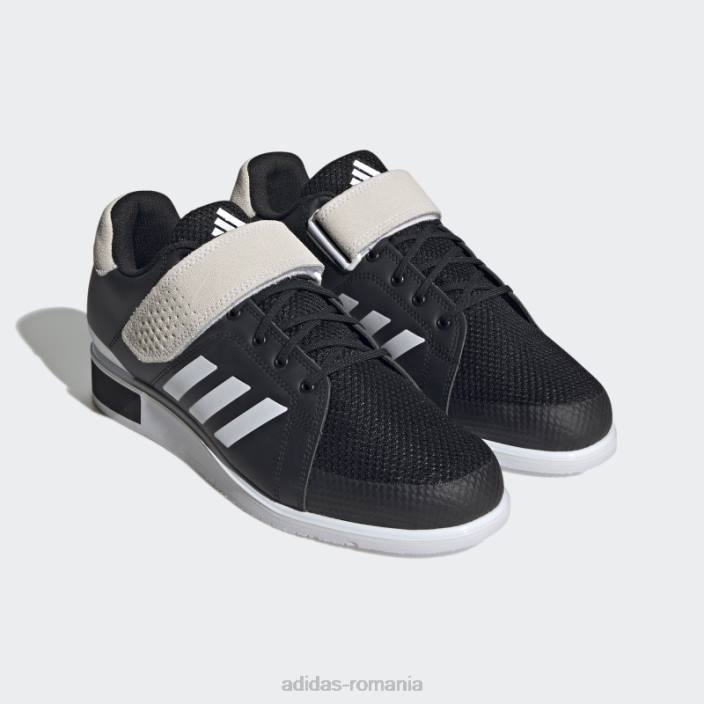 Adidas pantofi de haltere power perfect 3 tokyo negri unisex alb negru 2JBN12421
