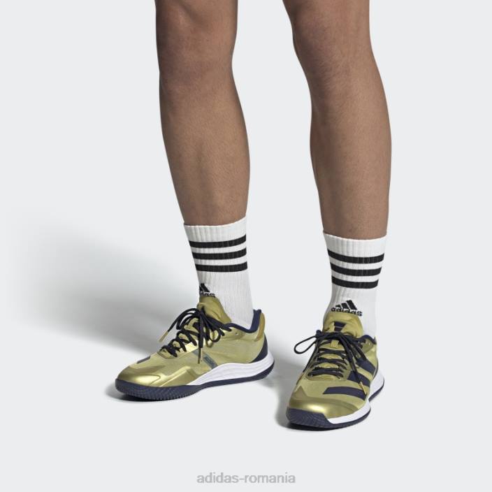 Adidas pantofi adizero fastcourt aurii metalici unisex auriu metalic/albastru marin/alb 2JBN12791