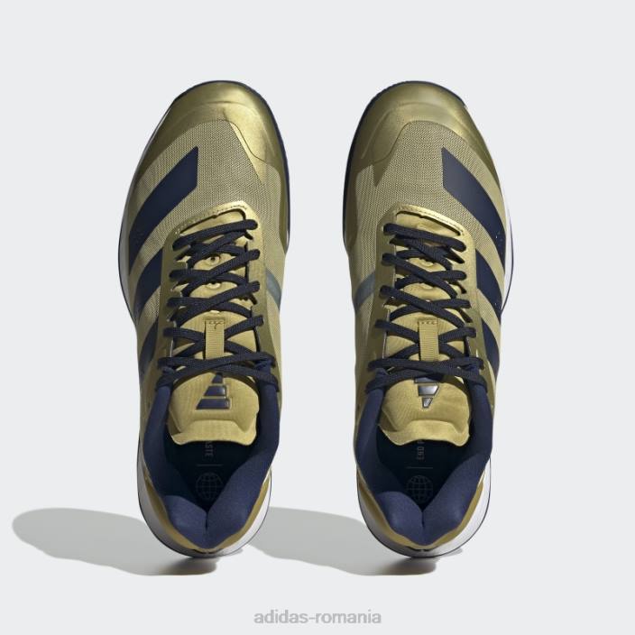 Adidas pantofi adizero fastcourt aurii metalici unisex auriu metalic/albastru marin/alb 2JBN12791