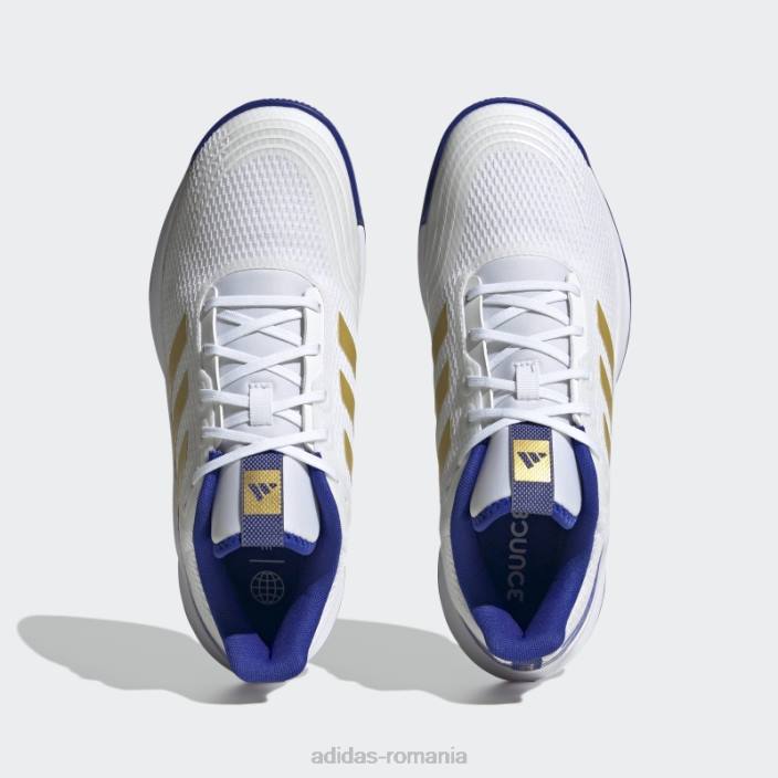 Adidas pantofi de volei novaflight albi unisex alb/aur mat/albastru 2JBN13045