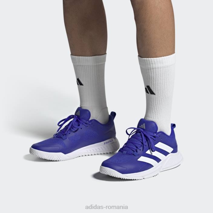 Adidas pantofi pentru echipa de teren albastru bounce 2.0 unisex albastru/alb/argintiu 2JBN12784